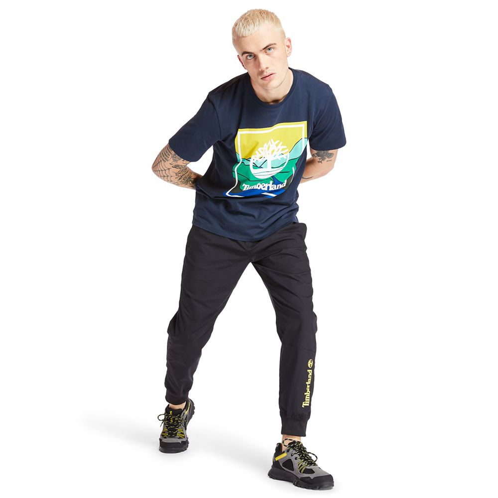 Camisetas Masculino - Timberland Kennebec River Horizon Graphic - TCRGP8439 - Azul Marinho